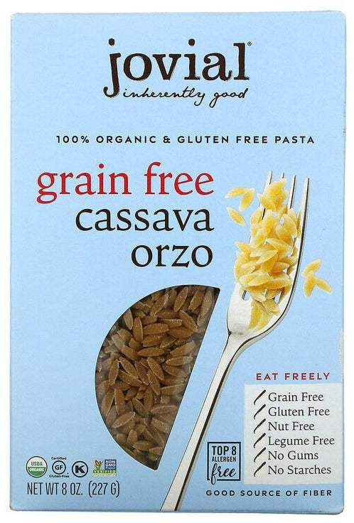 Jovial, Organic Gluten and Grain Free Pasta, Cassava Orzo, 227 g - Mom it KeTo Go