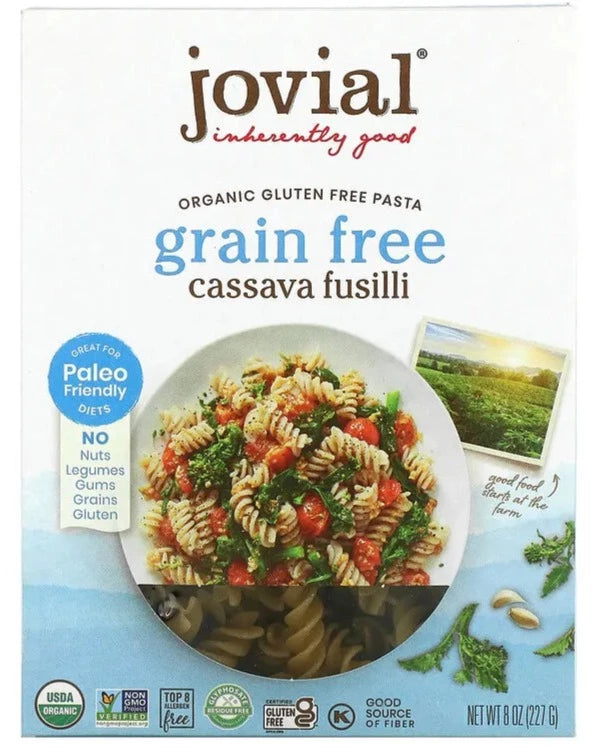 Jovial, Organic Gluten and Grain Free Pasta, Cassava Fusilli, 227 g - Mom it KeTo Go