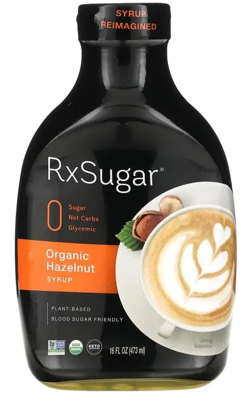 RxSugar, Organic Keto Certified Hazelnut Syrup, 473 ml - Mom it KeTo Go