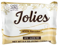 ChocZero, Premium Cookies, Keto, Gluten Free, Sugar Free, Jolies, White Ganache, 20 Packs, 11.5 g Each