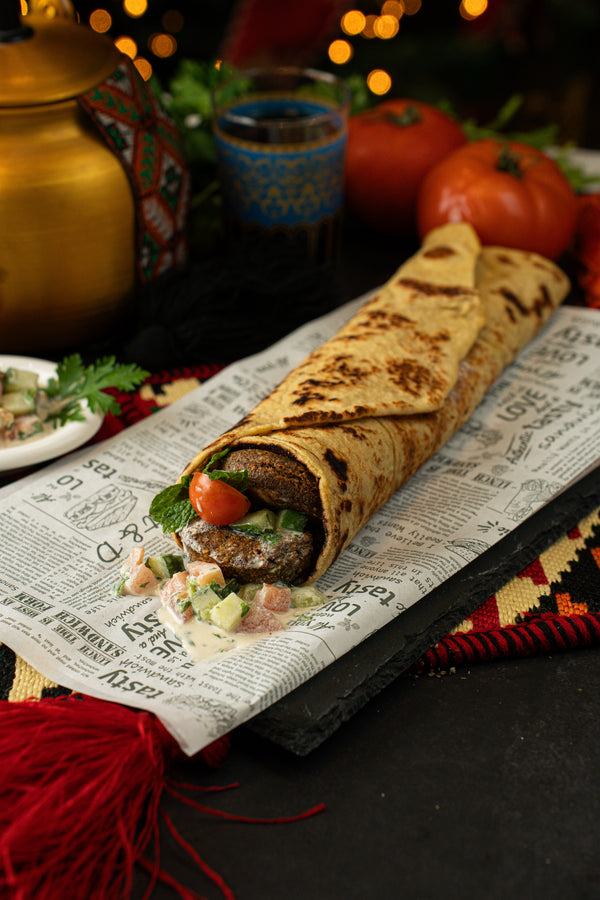 Keto Falafel Sandwich Wrapped in Gluten Free Wrap - Mom it KeTo Go By Safa’