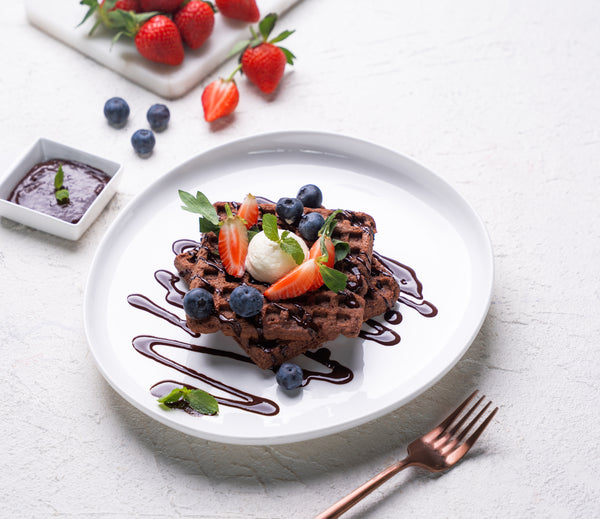 Keto Protein Chocolate Waffles w/Cream Cheese Frosting & Keto Chocolate Syrup - Mom it KeTo Go By Safa’