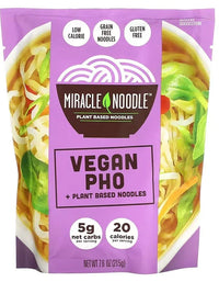 Miracle Noodle, Keto Meal, Vegan, Gluten Free, Vegan Pho + Plant Based Noodles, 215g - Mom it KeTo Go By Safa’