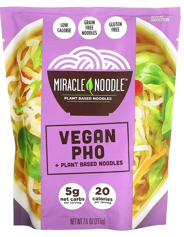 Miracle Noodle, Keto Meal, Vegan, Gluten Free, Vegan Pho + Plant Based Noodles, 215g - Mom it KeTo Go By Safa’