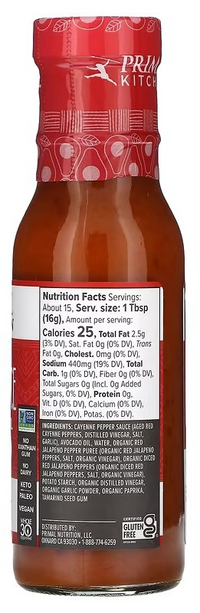 Primal Kitchen, Buffalo Sauce, Hot, Made with Avocado Oil, 241g