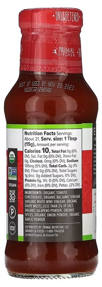 Primal Kitchen, Spicy Ketchup, Organic & Unsweetened, 320 g