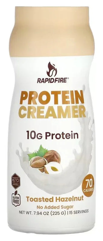 RAPIDFIRE, Protein Keto, Gluten Free Creamer, Toasted Hazelnut , 225 g - Mom it KeTo Go By Safa’