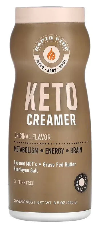 RAPIDFIRE, Keto Creamer, Grass-Fed, Original, Caffeine Free, 240g - Mom it KeTo Go By Safa’