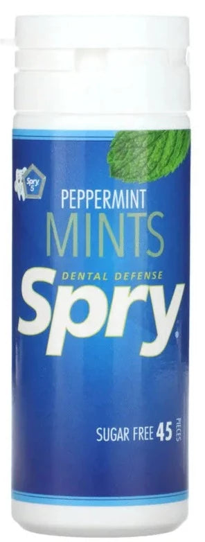 Xlear, Dental Defense Spry Mints, Peppermint, Keto, Sugar-Free, 45 Pieces