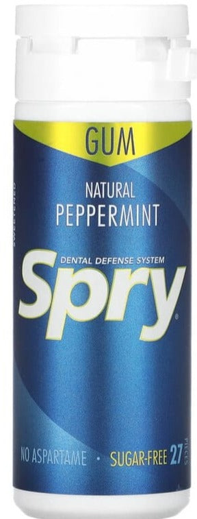 Xlear, Spry Chewing Gum, Natural Peppermint, Keto, Sugar-Free, count 27