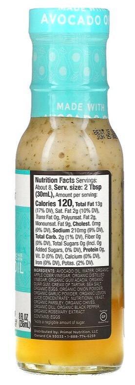 Primal Kitchen, Ranch Dressing & Marinade Made with Avocado Oil, 236 ml - Mom it KeTo Go
