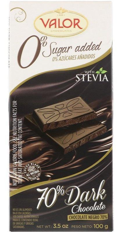 Valor, 0% Sugar Added, 70% Dark Chocolate, 100 g - Mom it KeTo Go