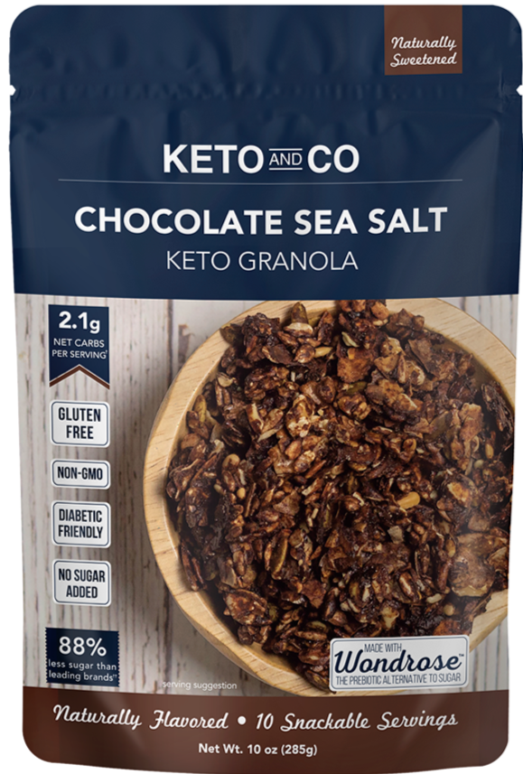 Keto and Co, Keto Granola, Chocolate Sea Salt, 285 g - Mom it KeTo Go