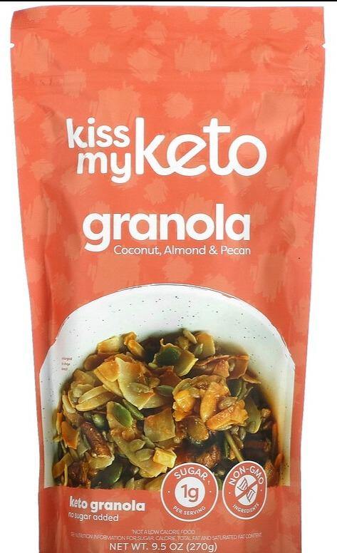 Kiss My Keto, Keto Granola, Coconut, Almond & Pecan, 270 g - Mom it KeTo Go