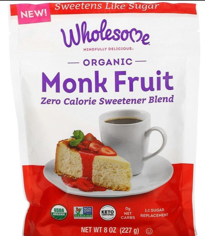 Wholesome, Organic Monk Fruit, 227 g - Mom it KeTo Go