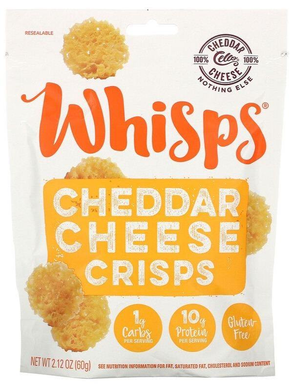 Whisps, Cheddar Cheese Crisps, 60 g - Mom it KeTo Go