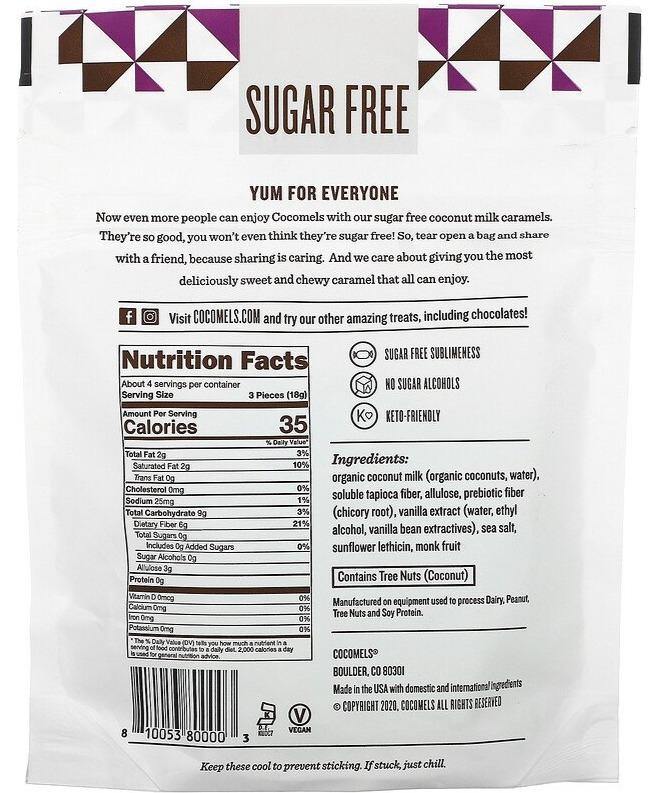 Cocomels, Coconut Milk Caramels, Sugar Free, Original, 78 g - Mom it KeTo Go