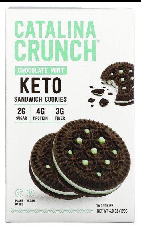 Catalina Crunch, Keto Sandwich Cookies, Chocolate Mint, 16 Cookies, 193g - Mom it KeTo Go