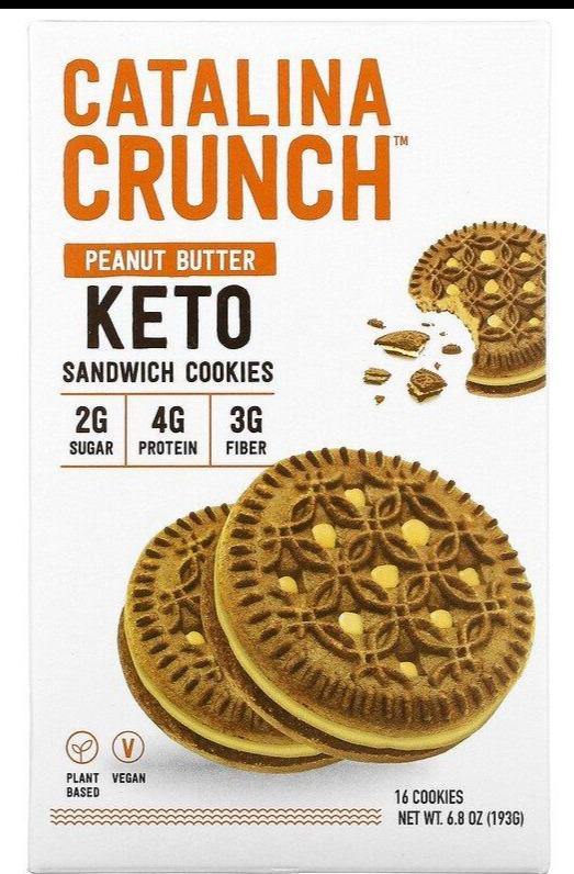 Catalina Crunch, Keto Sandwich Cookies, Peanut Butter, 16 Cookies, 193g - Mom it KeTo Go