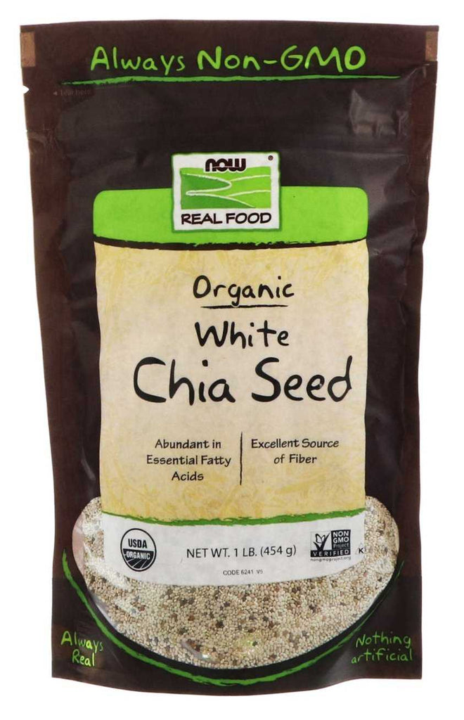 Now Foods, Real Food, Organic White Chia Seed (454 g) - Mom it KeTo Go