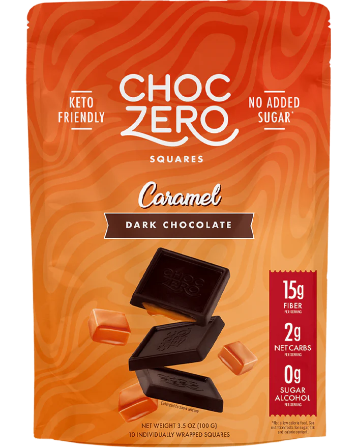ChocZero, Keto Dark Chocolate filled with Salted, Creamy Caramel, 10 pcs, 100g - Mom it KeTo Go