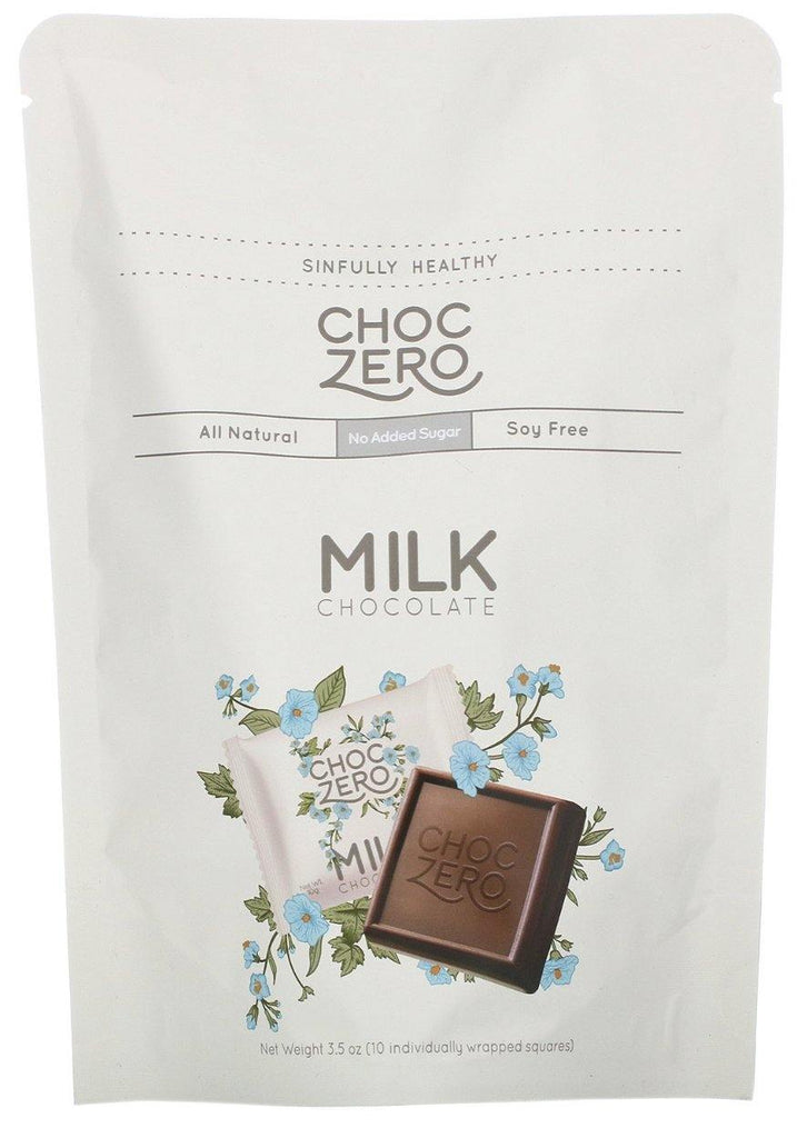 ChocZero, Milk Chocolate Squares, No Sugar Added, 10 Pieces, 3.5 oz each - Mom it KeTo Go
