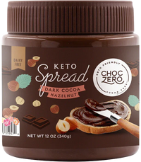 ChocZero, Vegan, Dairy Free, Keto Spread, Dark Chocolate Hazelnut, 340 g - Mom it KeTo Go