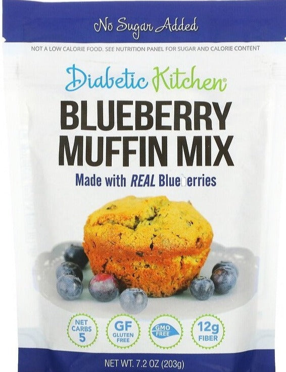 Diabetic Kitchen, Sugar Free Blueberry Muffin Mix, 203 g - Mom it KeTo Go
