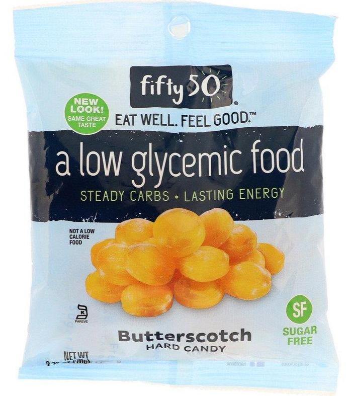 Fifty 50, Low Glycemic Hard Candy, Butterscotch, 78 g - Mom it KeTo Go