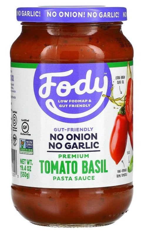 Fody, Gluten Free, KETO, Premium Tomato Basil Pasta Sauce, 550 g - Mom it KeTo Go