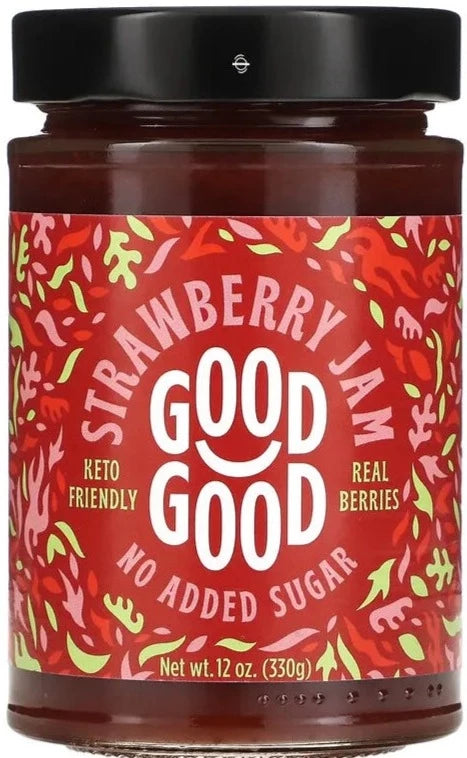 GOOD GOOD, Keto Real Strawberry Jam, 330 g - Mom it KeTo Go
