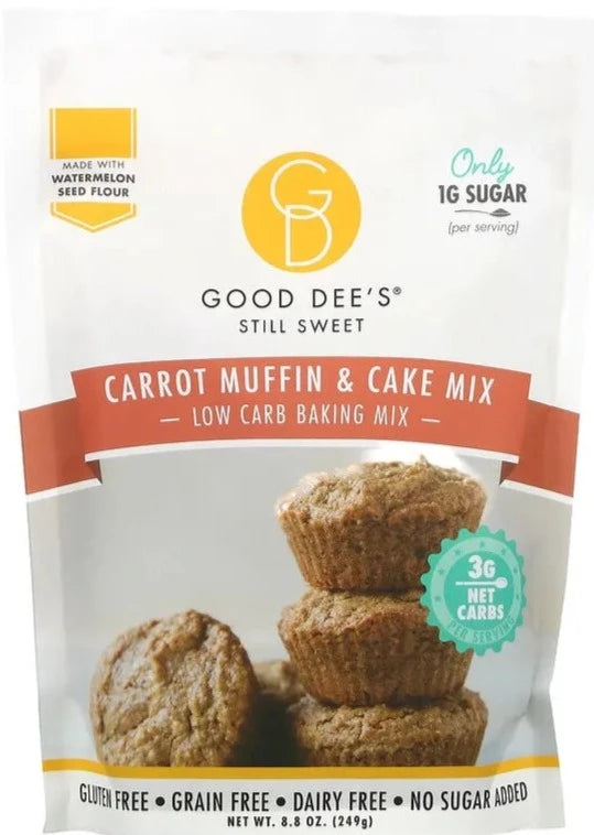 Good Dee's, KETO, Gluten Free, Low Carb Baking Mix, Carrot Muffin & Cake Mix, 249g - Mom it KeTo Go
