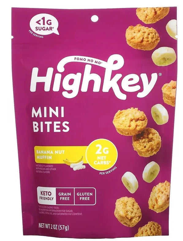 HighKey, Mini Bites, Keto, Gluten Free, Banana Nut Muffin, 57 g - Mom it KeTo Go