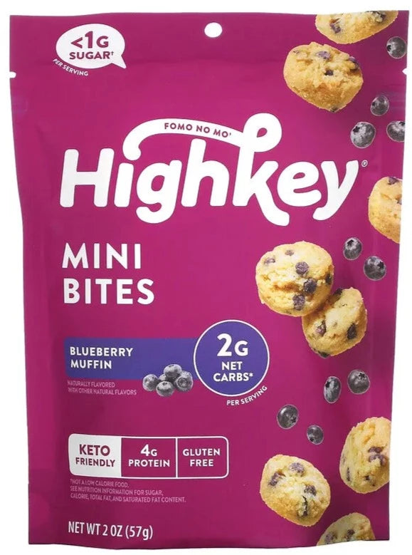 HighKey, Mini Bites, Keto, Gluten Free, Blueberry Muffin, 57 g - Mom it KeTo Go