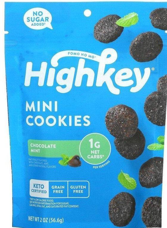 HighKey, Keto Mini Cookies, Chocolate Mint 56.6 g - Mom it KeTo Go