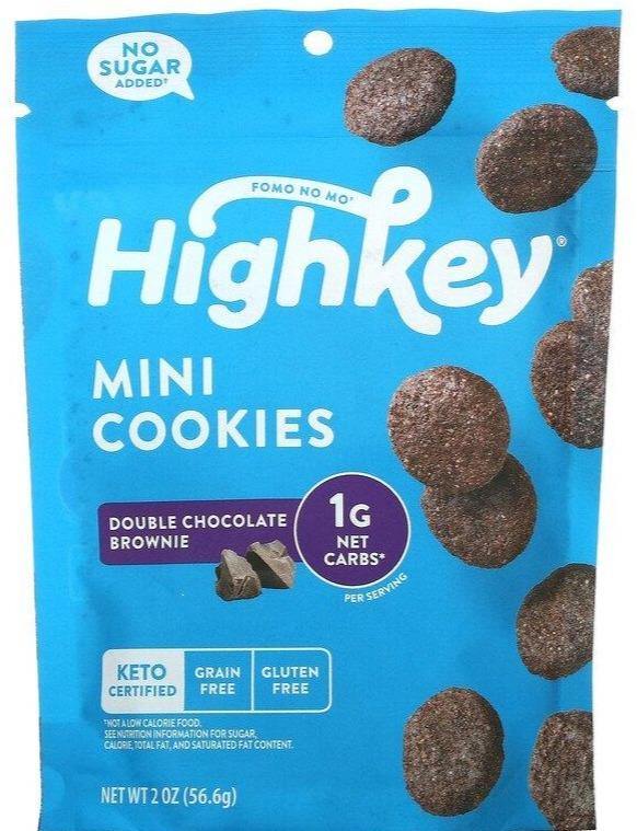 HighKey, Keto Mini Cookies, Double Chocolate Brownie 56.6 g - Mom it KeTo Go