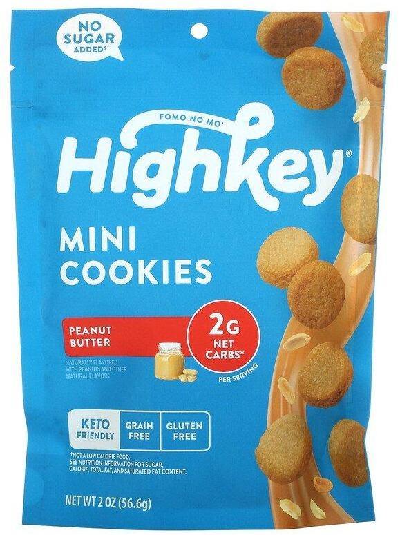 HighKey, Keto Mini Cookies, Peanut Butter 56.6 g - Mom it KeTo Go