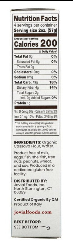 Jovial, Organic Gluten and Grain Free Pasta, Cassava Elbows, 227 g - Mom it KeTo Go