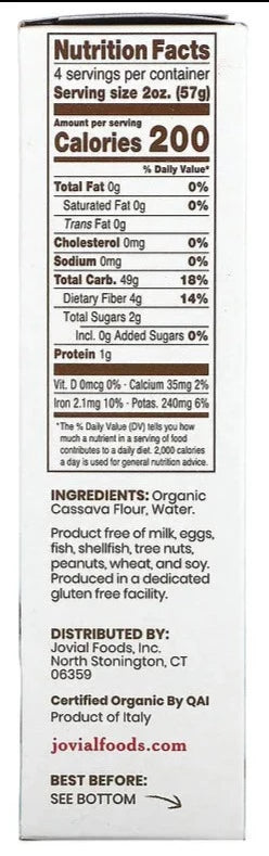 Jovial, Organic Gluten and Grain Free Pasta, Cassava Fusilli, 227 g - Mom it KeTo Go