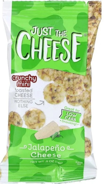 Just The Cheese, Low Carb, Crunchy Mini Toasted Cheese, Jalapeno Cheese, 14 g - Mom it KeTo Go