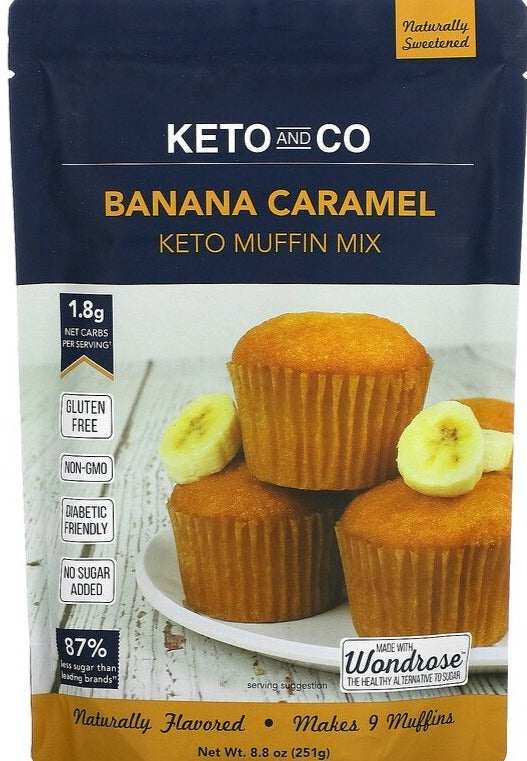 Keto and Co, Keto Muffin Mix, Banana Caramel, 251 g - Mom it KeTo Go