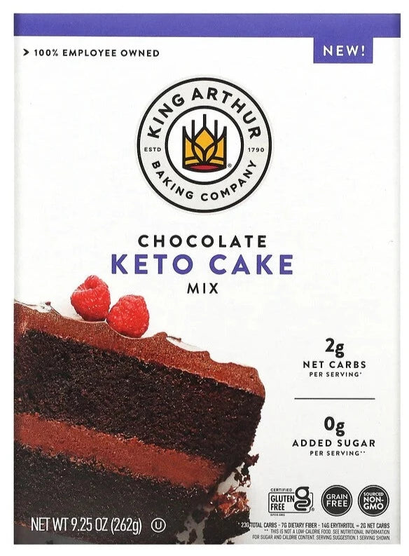 King Arthur Flour, Keto Cake Mix, Chocolate, 262 g - Mom it KeTo Go