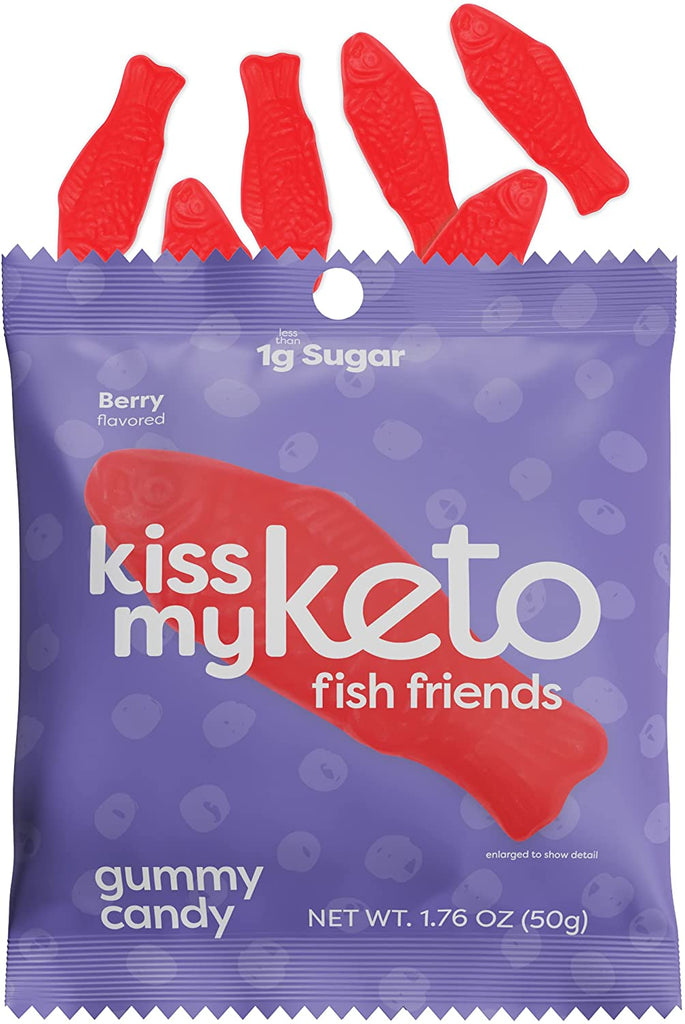 Kiss My Keto, Fish Friends Gummy Candy, Berry, 50 g - Mom it KeTo Go