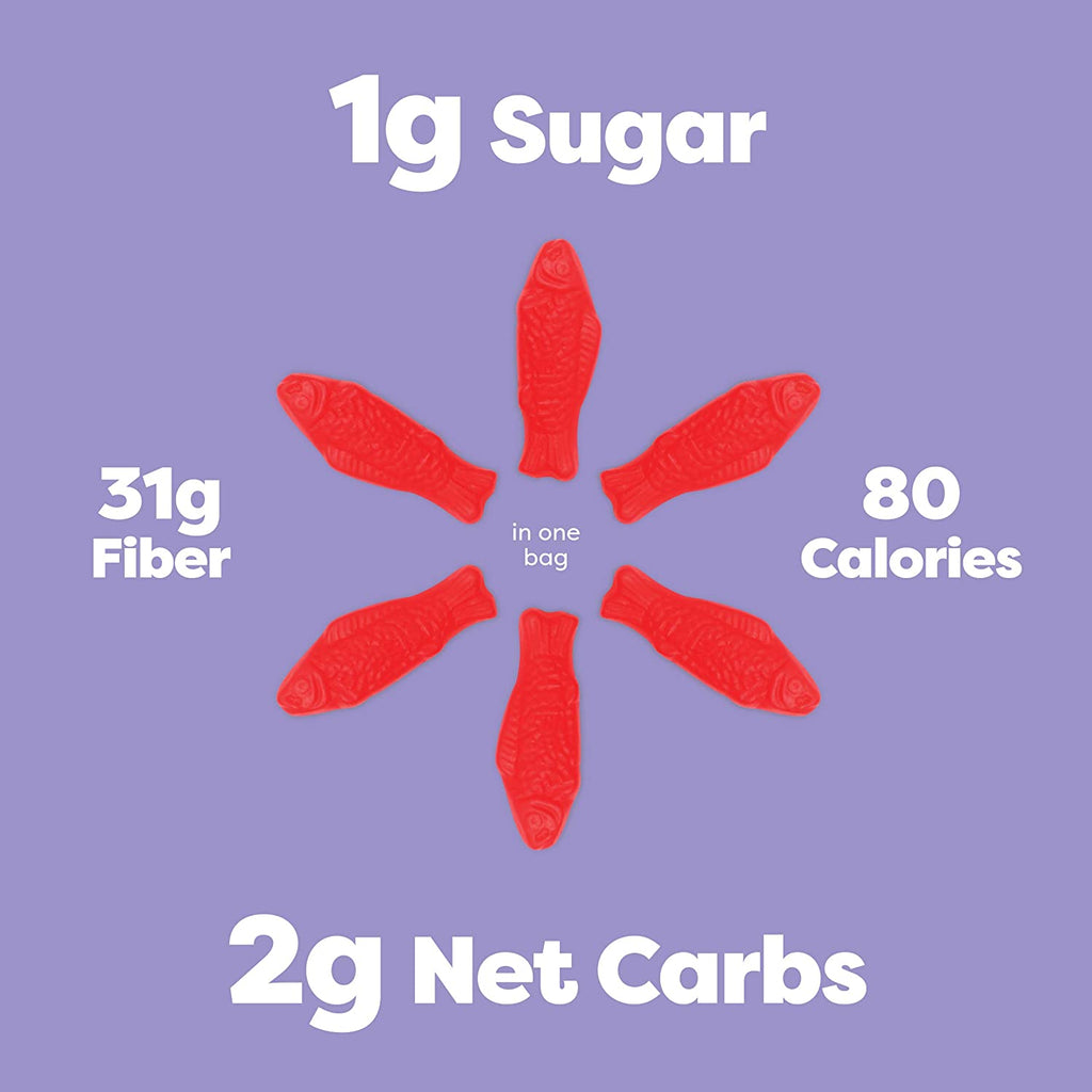 Kiss My Keto, Fish Friends Gummy Candy, Berry, 50 g - Mom it KeTo Go