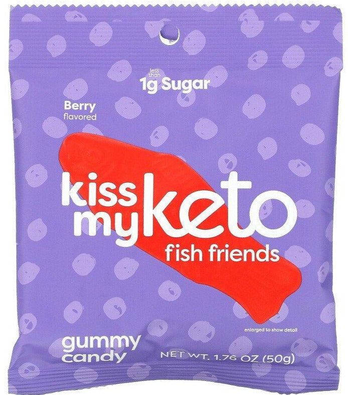 Kiss My Keto, Fish Friends Gummy Candy, Berry, 50 g - Mom it KeTo Go