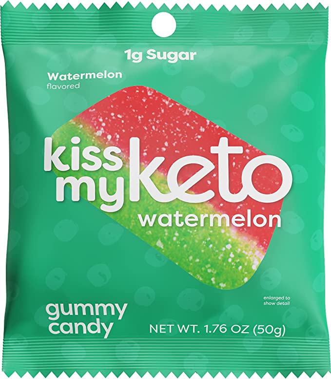 Kiss My Keto, Gummy Candy, Watermelon, 50 g - Mom it KeTo Go