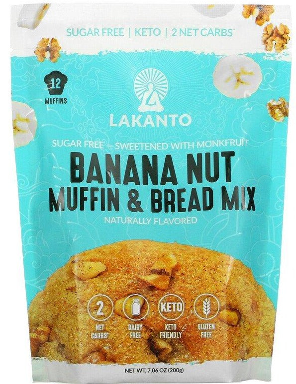 Lakanto, Banana Nut Muffin & Bread Mix, 200 g - Mom it KeTo Go