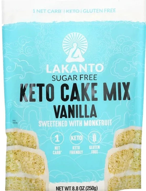 Lakanto, Monkfruit Sweetened Keto Cake Mix Vanilla, 250 g - Mom it KeTo Go