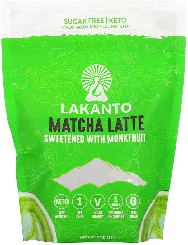 Lakanto, KETO Matcha Latte, Sweetened with Monkfruit, 283 g - Mom it KeTo Go
