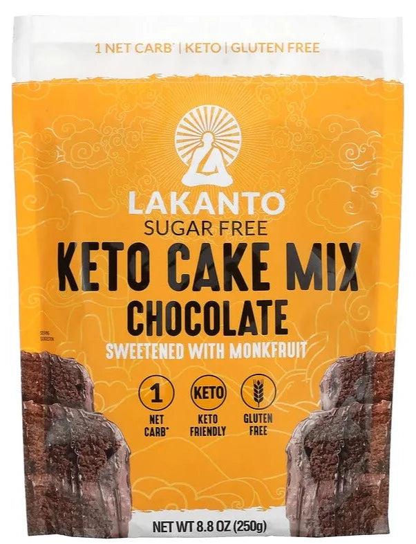Lakanto, Monkfruit Sweetened Keto Cake Mix Chocolate, 250 g - Mom it KeTo Go